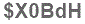 The text to enter in the texbox below is: $X0BdH