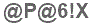 The text to enter in the texbox below is: @P@6!X