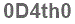 The text to enter in the texbox below is: 0D4th0