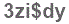 The text to enter in the texbox below is: 3zi$dy