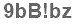 The text to enter in the texbox below is: 9bB!bz