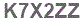 The text to enter in the texbox below is: K7X2ZZ