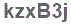 The text to enter in the texbox below is: kzxB3j