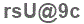 The text to enter in the texbox below is: rsU@9c